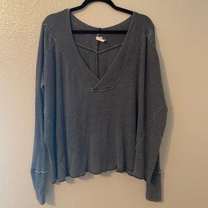Free people grey long sleeve knit sweater